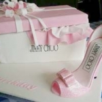 Light-PinkJimmy-Choo-Chicago-Illinois-Fancy-Dancy-Shoe-Box-And-Shoe-Custom-Cake